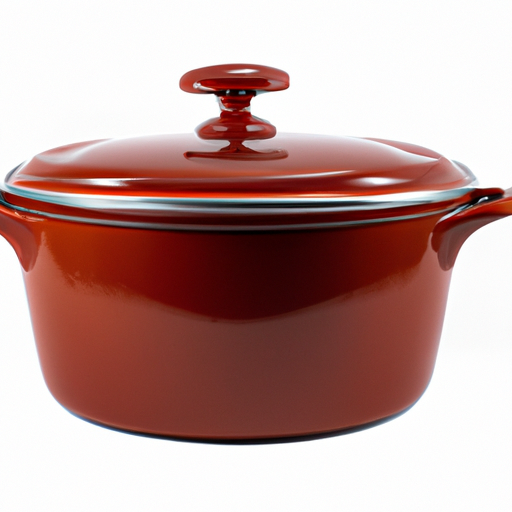 A Dutch oven, a heavy-bottomed pot with a tight-fitting lid, perfect for making soups and stews.